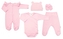 Praktická 5-dílná žebrovaná soupravička do porodnice Baby Nellys GIRL, růžová, vel. 68