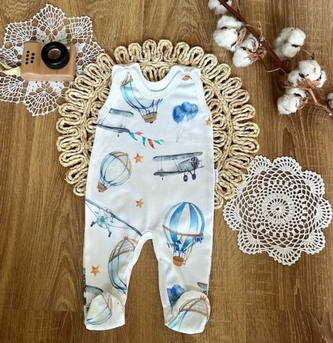 Kojenecké dupačky Mamatti, Balón, bílé, vel. 68