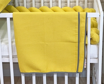 BABY NELLYS Dětská, kojenecká deka 90 x 90 cm - vaflová, hořčicová BABY NELLYS Dětská, kojenecká deka 90 x 90 cm - vaflová, hořčicová