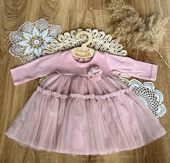 Sukničkobody s týlem dlouhý rukáv, Mamatti, Květy višní, pudrově růžové, vel. 68; 68 (3-6m)