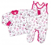 Baby Nellys  2-dílná sada, bavlněné dupačky s košilkou Berušky, bílá, vel. 62; 62 (2-3m)