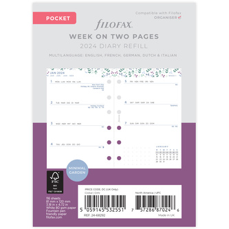 Filofax, Diářový set Garden 2024, Kapesní