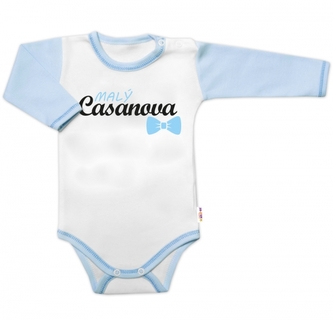 Body dl. rukáv s vtip. textem Baby Nellys, Malý Casanova, kluk, vel. 86; 86 (12-18m) Body dl. rukáv s vtip. textem Baby Nellys, Malý Casanova, kluk, vel. 86; 86 (12-18m)