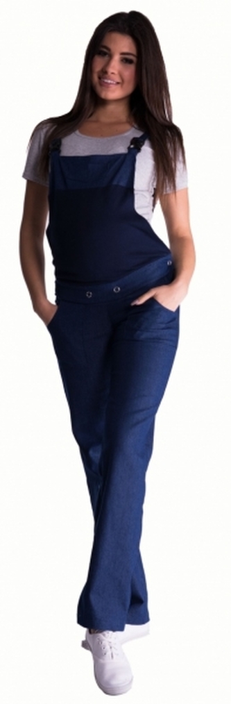 Be MaaMaa Těhotenské kalhoty s láclem - tmavý jeans; XXL (44) Be MaaMaa Těhotenské kalhoty s láclem - tmavý jeans; XXL (44)