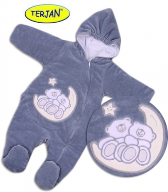 TERJAN Zimní/podzimní kombinézka/overálek Medvídci - šedá, vel. 68; 68 (3-6m)