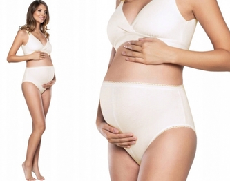 Bavlněné kalhotky Mama maxi, 1ks v balení, béžové, vel. XL; XL (42)