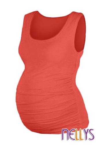 Be MaaMaa Top, tílko DANA  nejen pro těhotné  - lososová, vel. L/XL; L/XL