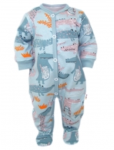 Baby Nellys Kojenecký overálek, pyžámko Krokodýl Eda, mint, vel. 56