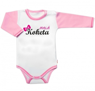Body dlouhý rukáv s vtipným textem Baby Nellys, Malá Koketa, holka, vel. 68; 68 (3-6m) Body dlouhý rukáv s vtipným textem Baby Nellys, Malá Koketa, holka, vel. 68; 68 (3-6m)