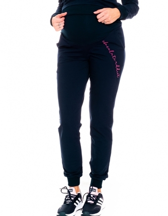 Be MaaMaa Těhotenské tepláky Chocolate addict - granátové, vel. XL