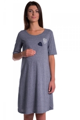 Be MaaMaa Letní, volné těhotenské šaty kr. rukáv - granát, vel. XXL; XXL (44)