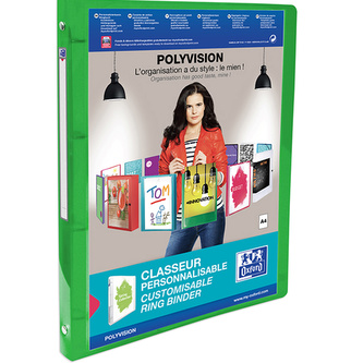 Oxford, Prezentační pořadač, 4 kroužkový, PP, A4, zelená