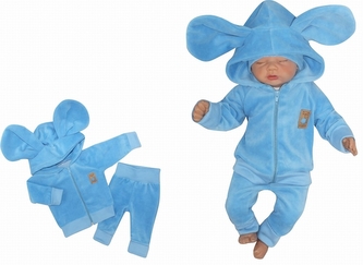 Z&Z Velurová, semišková tepláková souprava s oušky MYŠKA - sv. modrá, vel. 62; 62 (2-3m) Z&Z Velurová, semišková tepláková souprava s oušky MYŠKA - sv. modrá, vel. 62; 62 (2-3m)