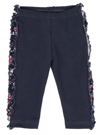 Mamatti Dětské legíny s lampasy, Flowers - granátové, vel. 92; 92 (18-24m)