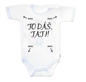 Body krátký rukáv s vtipným textem Baby Nellys, To dáš Tati!, vel. 80, kluk; 80 (9-12m) Body krátký rukáv s vtipným textem Baby Nellys, To dáš Tati!, vel. 80, kluk; 80 (9-12m)