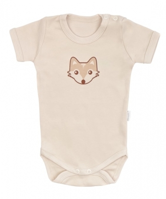 Mamatti Kojenecké body kr. rukáv, Baby Fox - béžová, vel. 80; 80 (9-12m)