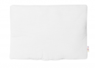 Mušelínový polštářek s výplní 40 x 30 cm, Baby Nellys, Mini, bílý