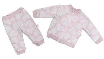BABY NELLYS Tepláková souprava LOVE, pudrově růžová