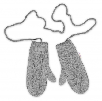 Dámské pletené palčáky s fleecovou podšívkou Baby Nellys, šedé; 23