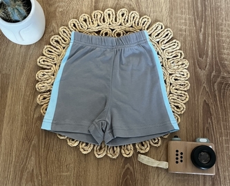 Bavlněné kraťasy Mamatti, Dino park - šedé, vel. 80; 80 (9-12m)