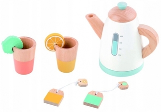 Lelin Dřevěná hračka - Čajový set s konvičkou