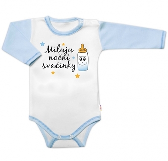 Body dl. rukáv s vtip. textem Baby Nellys, Miluju noční svačinky, vel. 80, kluk; 80 (9-12m) Body dl. rukáv s vtip. textem Baby Nellys, Miluju noční svačinky, vel. 80, kluk; 80 (9-12m)