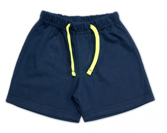 Chlapecké kraťasy Artur, Mrofi bavlna, modré se žlutou šňůrkou, vel. 98; 98 (2-3r)