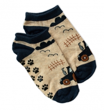 Dětské ponožky s ABS Traktor, vel. 31/34 - béžové; 31-34