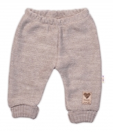 Pletené kojenecké kalhoty Hand Made Baby Nellys, béžové; 56/62 (0-3m)