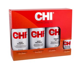 Farouk Systems CHI Infra šampon 355 ml + balzám na vlasy 355 ml + regenerační péče Keratin Mist 355 ml + regenerační péče Silk Infusion 59 ml