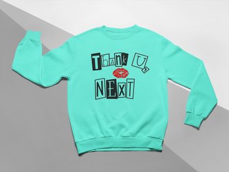 KIDSBEE Stylová dětská dívčí mikina Thank You Next - mátová, vel. 146; 146 (10-11r)