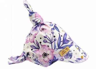 Dětský bavlněný šátek s kšiltem na zavazování, Premium Baby Nellys, růže retro; 68-86 (6-18m); 92/98 (18-36m)