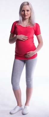 Be MaaMaa Těhotenské barevné legíny 3/4 délky - šedá, vel. XXL; XXL (44)