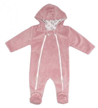 Mamatti Kojenecký overal VELVET, dvouvrstvý Happy - pudrově růžová, vel. 74