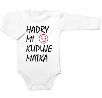 Body dlouhý rukáv Hadry mi kupuje matka, Baby Nellys, bílé, vel. 50; 50 (0-1m)