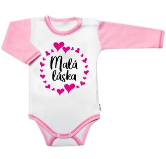 Body dl. rukáv s vtip. textem Baby Nellys,  Malá láska, vel. 80, holka; 80 (9-12m) Body dl. rukáv s vtip. textem Baby Nellys,  Malá láska, vel. 80, holka; 80 (9-12m)