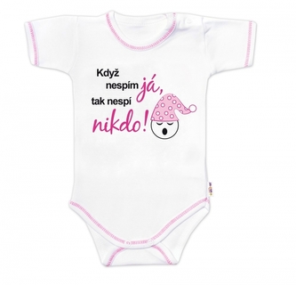 Body kr. rukáv s vtipným textem Baby Nellys Když nespím já,tak nespí nikdo!vel. 86, holka; 86 (12-18m) Body kr. rukáv s vtipným textem Baby Nellys Když nespím já,tak nespí nikdo!vel. 86, holka; 86 (12-18m)