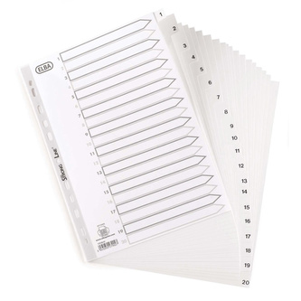 Elba, Rejstřík Strongline, PP, A4, 1-20, bílá
