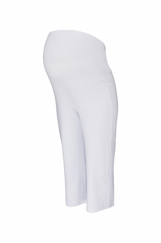Be MaaMaa Těhotenské 3/4 tepláky s elastickým pásem - bílé, vel. L; L (40)