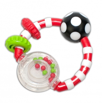 Chrastítko Canpol Babies s kroužky - červené
