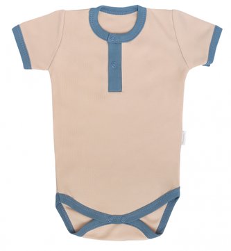 Mamatti Bavlněné body polo kr. rukáv, Dinosaurus- krémové, vel. 86; 86 (12-18m)