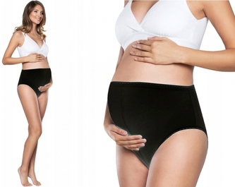 Bavlněné kalhotky Mama maxi, 1ks v balení, černé, vel. XL; XL (42)