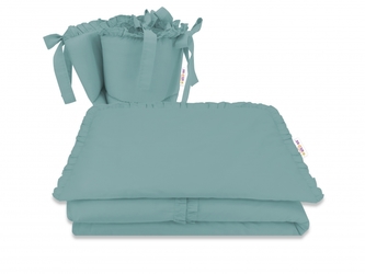 BABY NELLYS 3-dílná sada Mantinel s povlečením, Royal - tv. mátová, 135 x 100 cm; 135x100