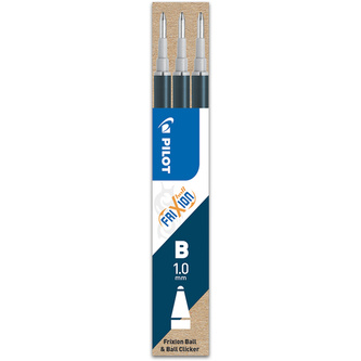Pilot, Náplň do Rollerů FriXion Ball Clicker Gold, 1.0, 3 ks, (B) silný, modročerná