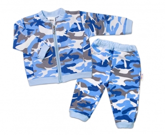 BABY NELLYS Kojenecká tepláková souprava Army, modrá