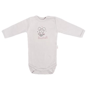 Mamatti Dětské bavlněné body Louka - šedé