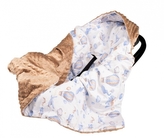 Baby Nellys Zavinovací deka s kapucí minky Balón a letadlo, 90 x 90 cm