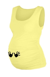 Be MaaMaa Top, tílko Dana s potiskem Nožiček - žluté, vel. L/XL; L/XL