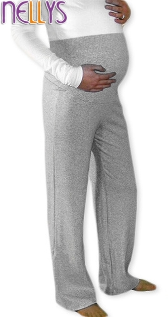 Be MaaMaa Těhotenské tepláky - šedý melír; XXL (44)