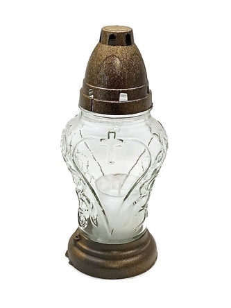 Hřbitovní sklo 21cm svíčka vklad 30g  LA733